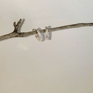 NWOT Sterling Silver Earrings with White Sapphire